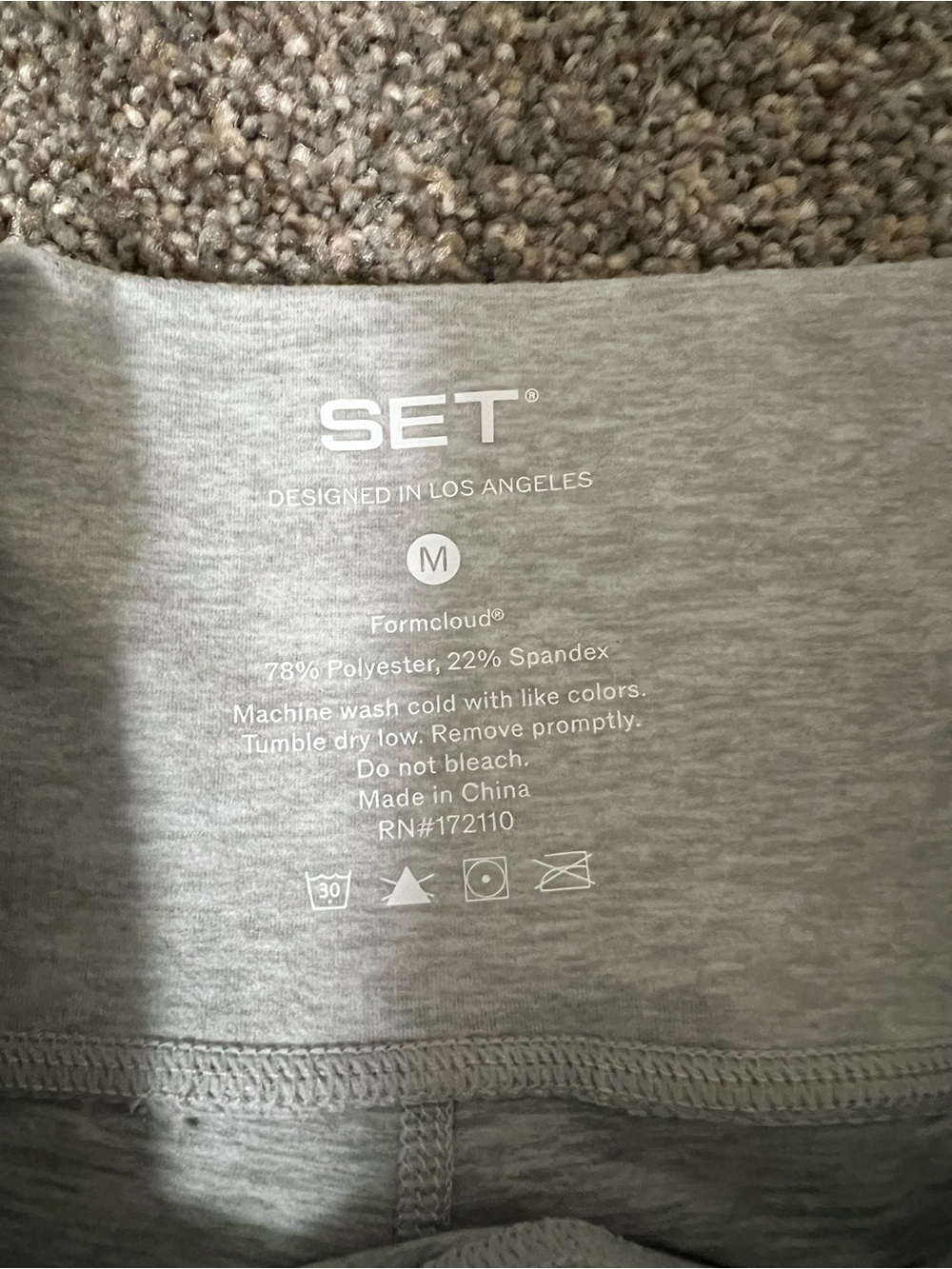 SET Active Light Gray Crop Tank & Shorts - Picture 6 of 7